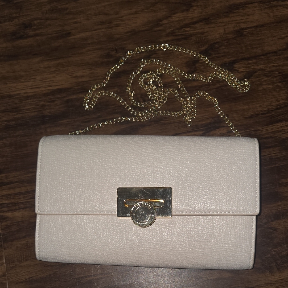 Ted Baker Ivory Clutch with Gold Accent